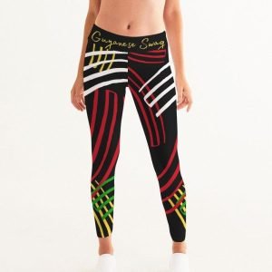 GUYANESE SWAG ICE GOLD GREEN WOMEN’S YOGA LEGGINGS