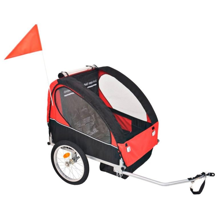 VIDAXL KIDS’ BICYCLE TRAILER RED AND BLACK 30 KG