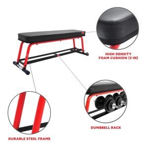 SUNNY HEALTH & FITNESS POWER ZONE STRENGTH FLAT BENCH – SF-BH6996